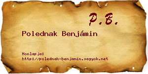 Polednak Benjámin névjegykártya